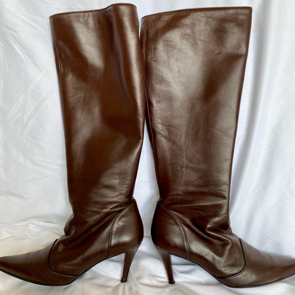 Stunning Brown Leather Salvatore Ferragamo Boots